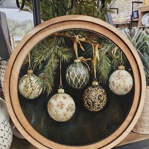 Elegant Holiday Ornament 8” Dia Wall Art